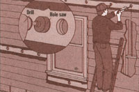 Diagram 6: Applying cellulose fiber insulation from the exterior of your home.
